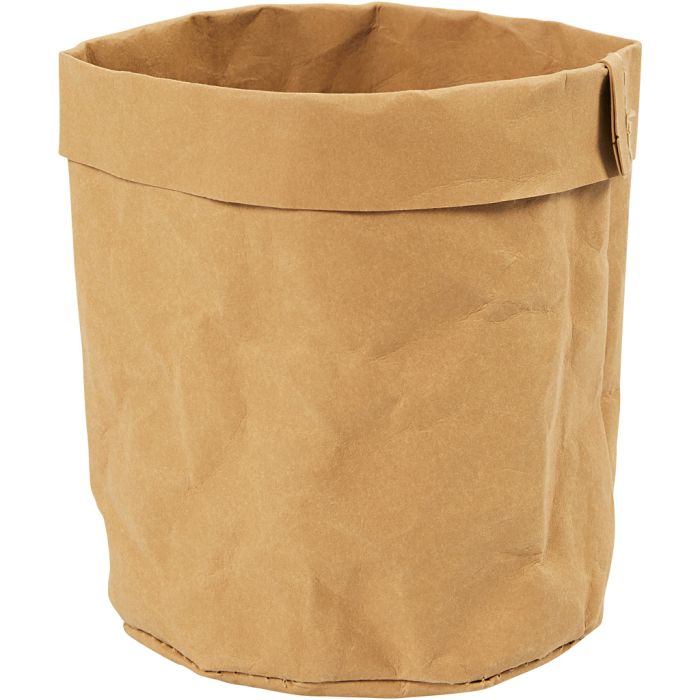 Förvaringspåse, H: 12 cm, Dia. 11 cm, 350 g, ljusbrun, 1 st.