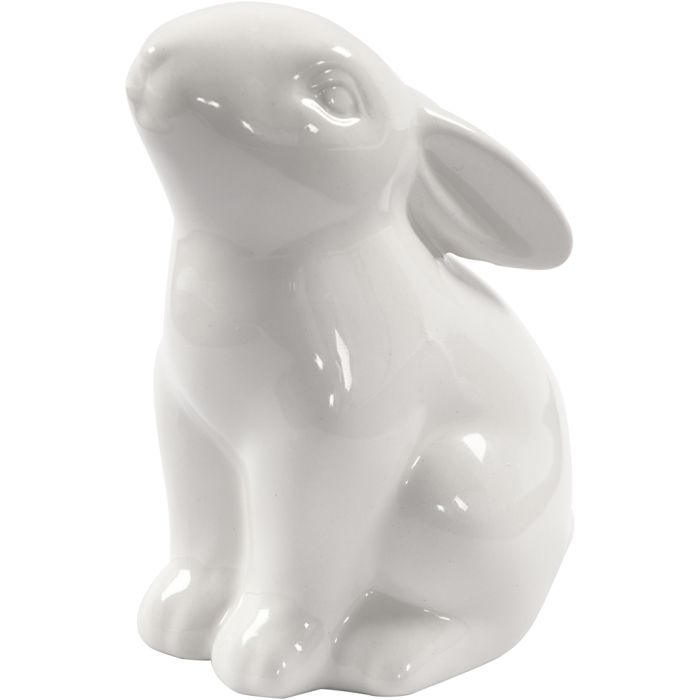 Hare, H: 9 cm, Dia. 5,5 cm, vit, 12 st./ 1 förp.