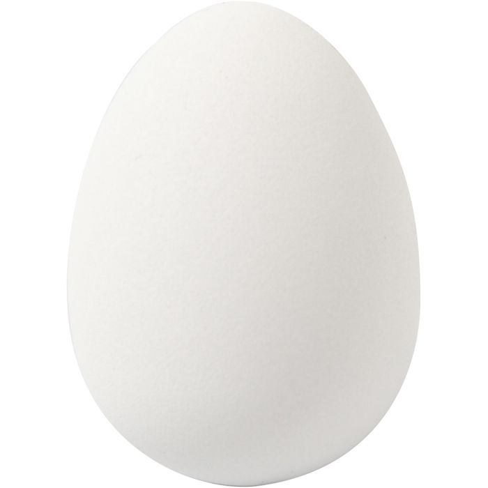 Ägg, H: 4 cm, Dia. 2,5 cm, vit, 18 st./ 1 förp.