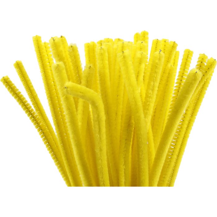Piprensare, L: 30 cm, tjocklek 6 mm, gul, 50 st./ 1 förp.