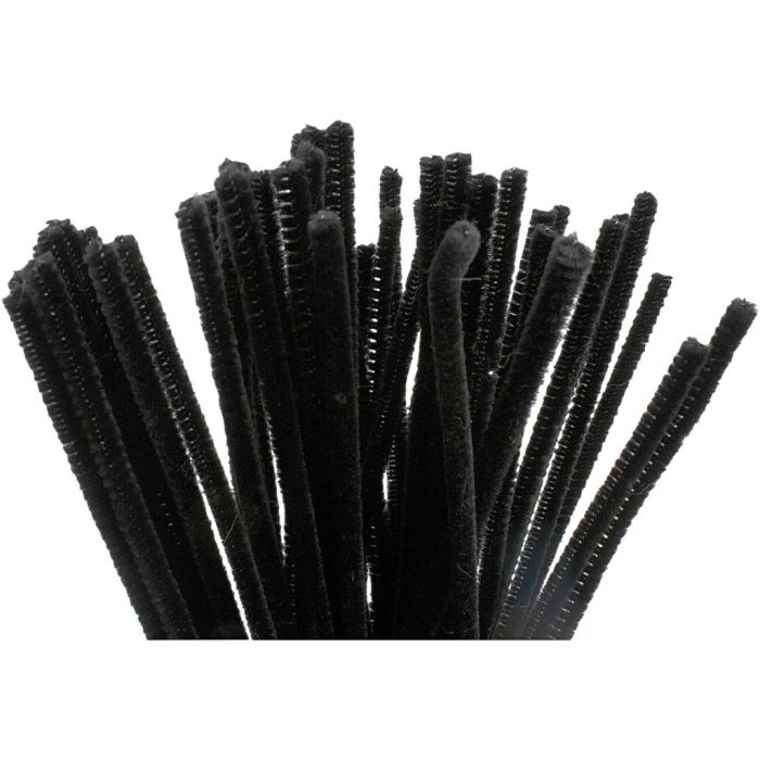 Piprensare, L: 30 cm, tjocklek 6 mm, svart, 50 st./ 1 förp.