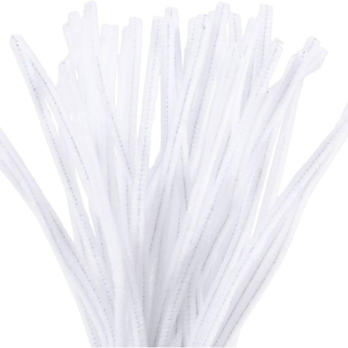 Piprensare, L: 30 cm, tjocklek 6 mm, vit, 50 st./ 1 förp.