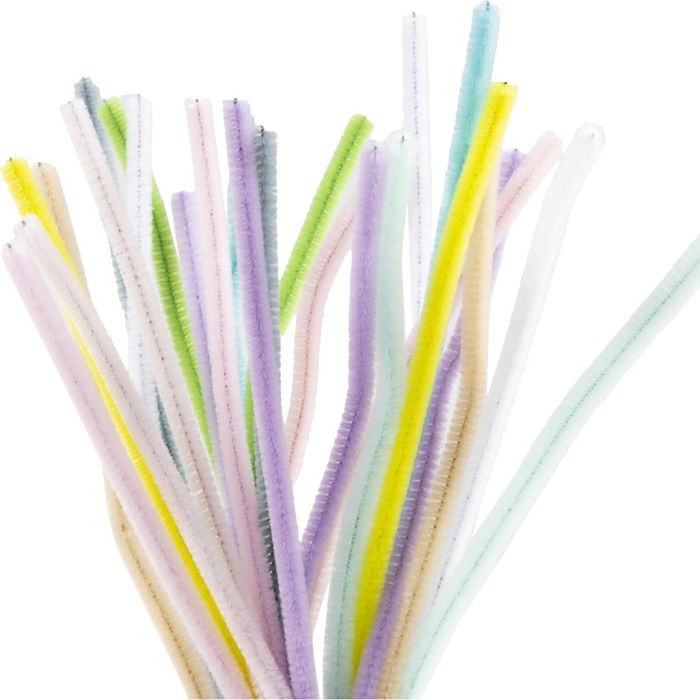 Piprensare, L: 30 cm, tjocklek 6 mm, pastellfärger, 25 mix./ 1 förp.