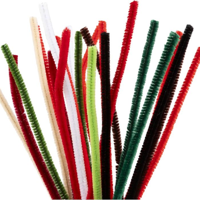 Piprensare, L: 30 cm, tjocklek 6 mm, julfärger, 25 mix./ 1 förp.
