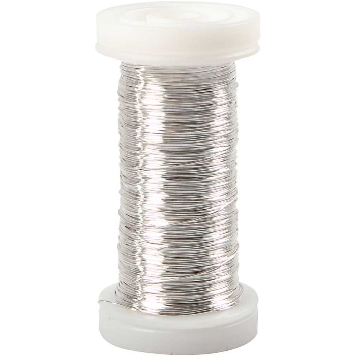 Försilvrad tråd, tjocklek 0,3 mm, försilvrad, 50 g, 100 m/ 1 rl.