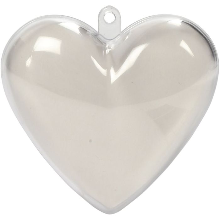 Deko-hjärta, H: 6,5 cm, transparent, 10 st./ 1 förp.