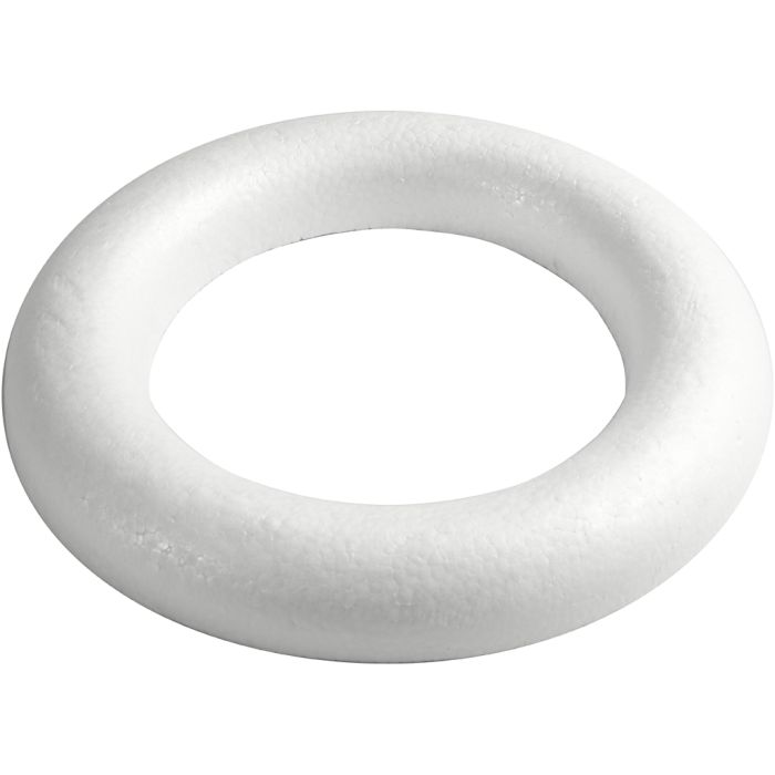 Ring med platt baksida, stl. 35 cm, tjocklek 46 mm, vit, 1 st.