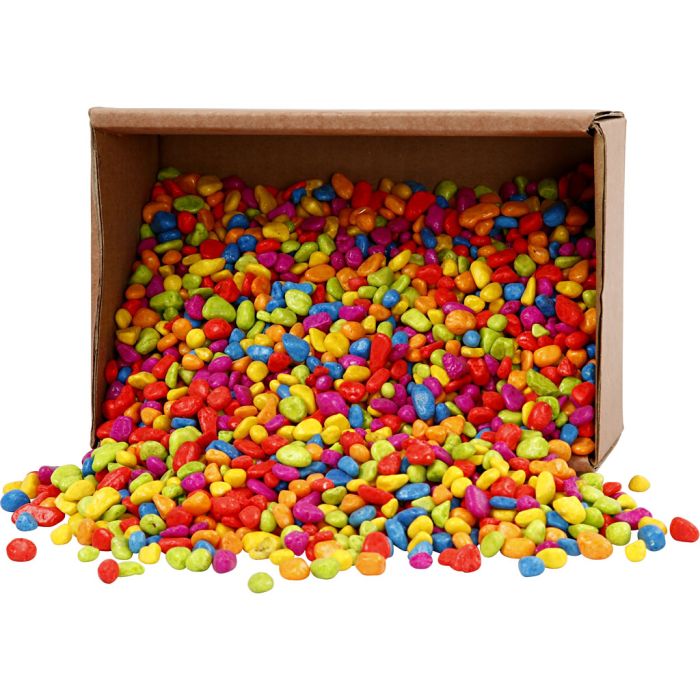 Mosaiksten, stl. 8-10 mm, tjocklek 5 mm, starka färger, 4x2 kg/ 1 förp.