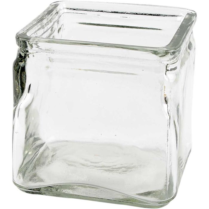 Fyrkantiga värmeljushållare, H: 10 cm, stl. 10x10 cm, 12 st./ 1 förp.