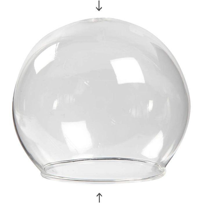 Kulformad glaskupa, H: 6,5 cm, Dia. 8 cm, Hålstl. 5 cm, transparent, 4 st./ 1 förp.