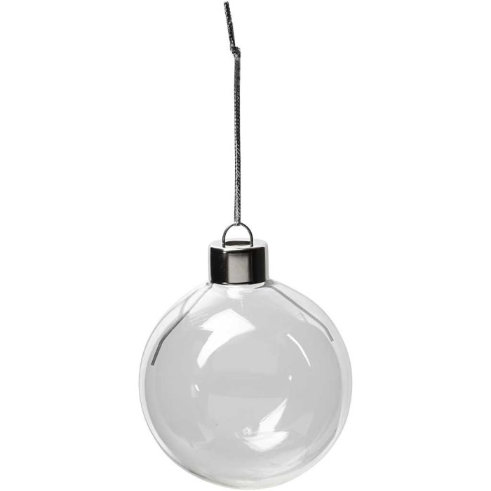 Glaskulor, H: 6,9 cm, Dia. 5,9 cm, transparent, 8 st./ 1 förp.