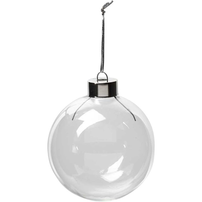 Glaskulor, H: 8,9 cm, Dia. 7,9 cm, transparent, 6 st./ 1 förp.