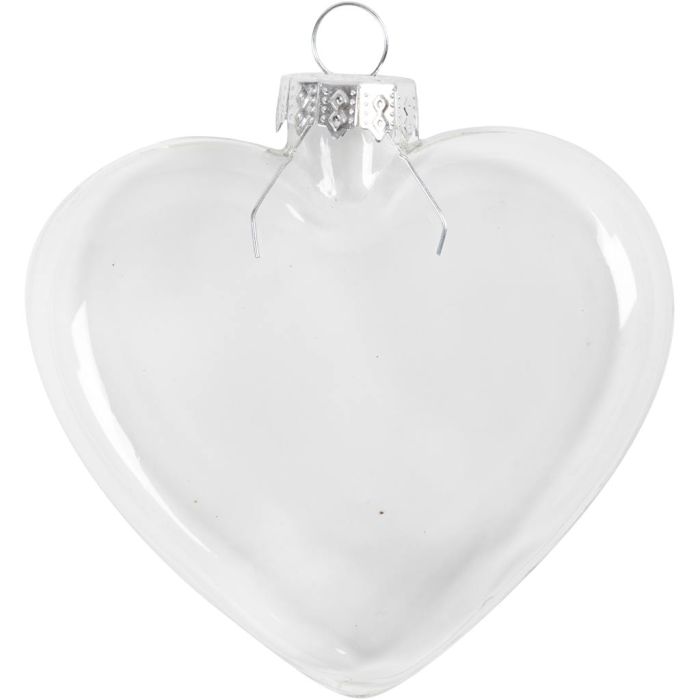 Glashjärta, H: 7,8 cm, B: 9 cm, 6 st./ 1 förp.
