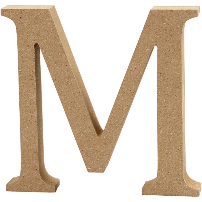 Bokstav, M, H: 13 cm, tjocklek 2 cm, 1 st.
