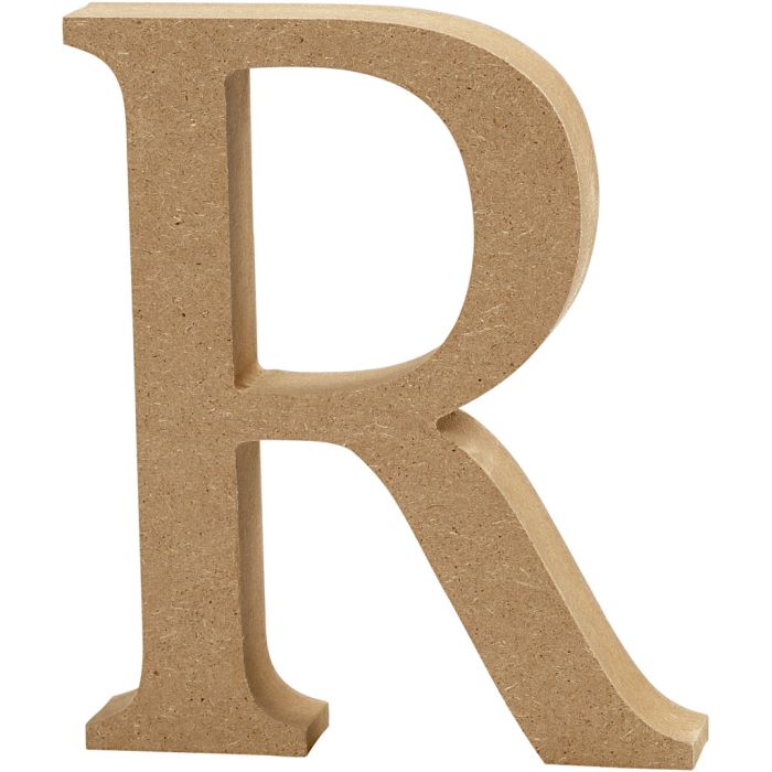 Bokstav, R, H: 13 cm, tjocklek 2 cm, 1 st.