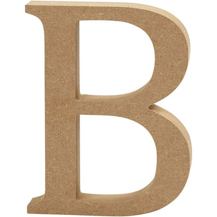 Bokstav, B, H: 8 cm, tjocklek 1,5 cm, 1 st.