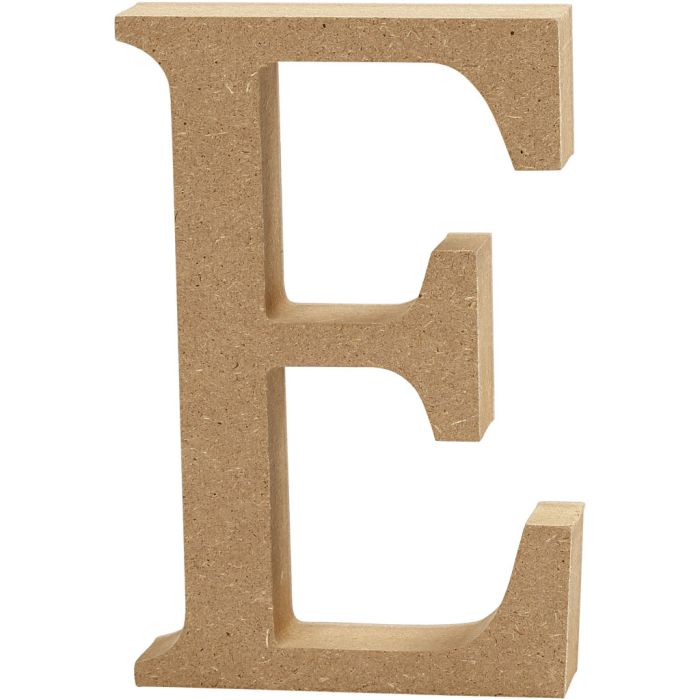 Bokstav, E, H: 8 cm, tjocklek 1,5 cm, 1 st.
