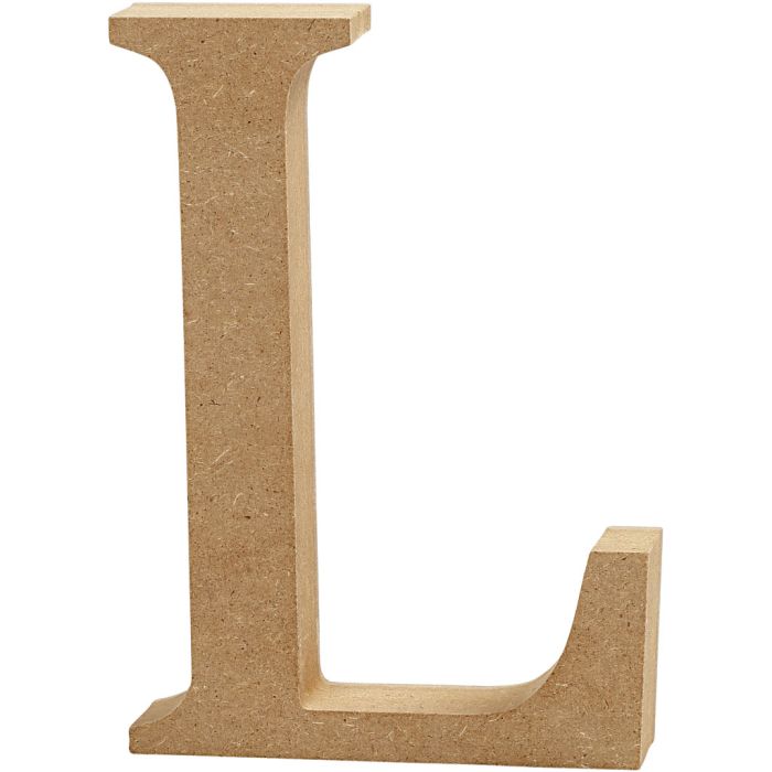 Bokstav, L, H: 8 cm, tjocklek 1,5 cm, 1 st.