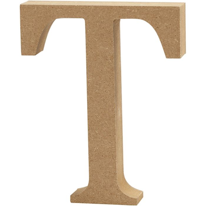 Bokstav, T, H: 8 cm, tjocklek 1,5 cm, 1 st.