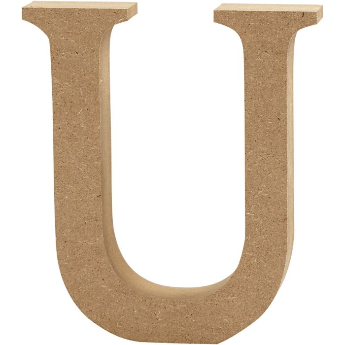 Bokstav, U, H: 8 cm, tjocklek 1,5 cm, 1 st.