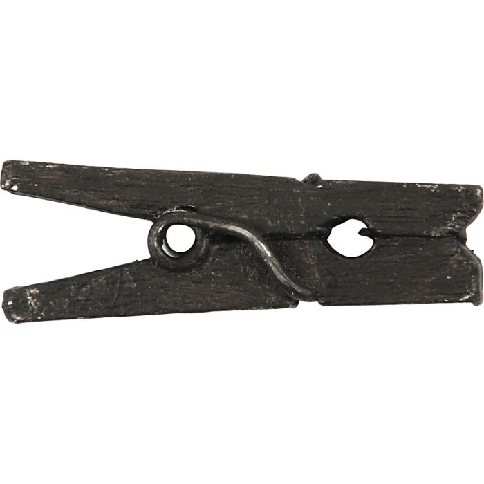 Mini klädnypor, L: 25 mm, B: 3 mm, svart, 36 st./ 1 förp.