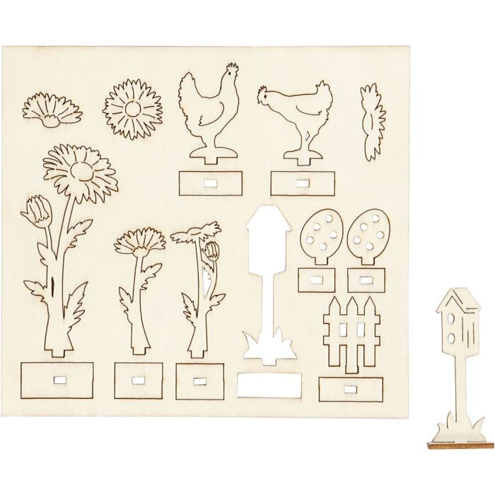 Sätt-ihop-själv träfigurer, L: 15,5 cm, B: 17 cm, tjocklek 3 mm, 1 förp.