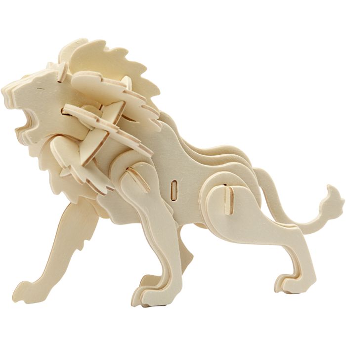 3D konstruktionsfigur, lejon, stl. 18,5x7x7,3, 1 st.
