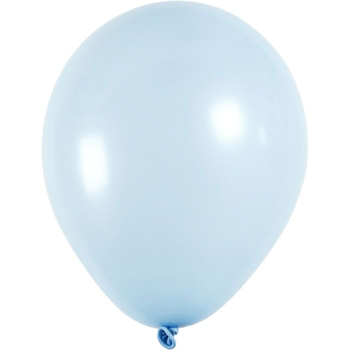 Ballonger, Dia. 23 cm, runda, ljusblå, 10 st./ 1 förp.