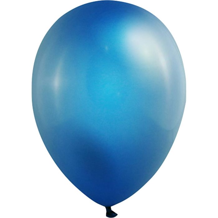 Ballonger, stl. 23 cm, runda, metallicblå, 8 st./ 1 förp.