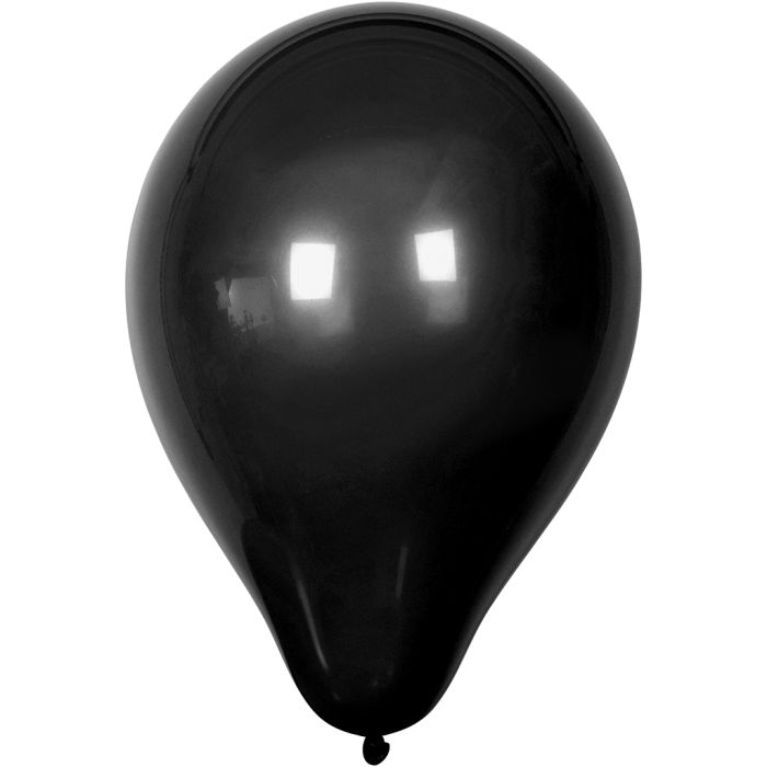 Ballonger, Dia. 23 cm, runda, svart, 10 st./ 1 förp.