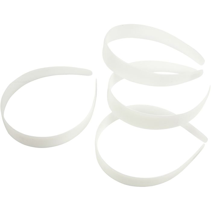 Diadem, B: 25 mm, vit, 5 st./ 1 förp.