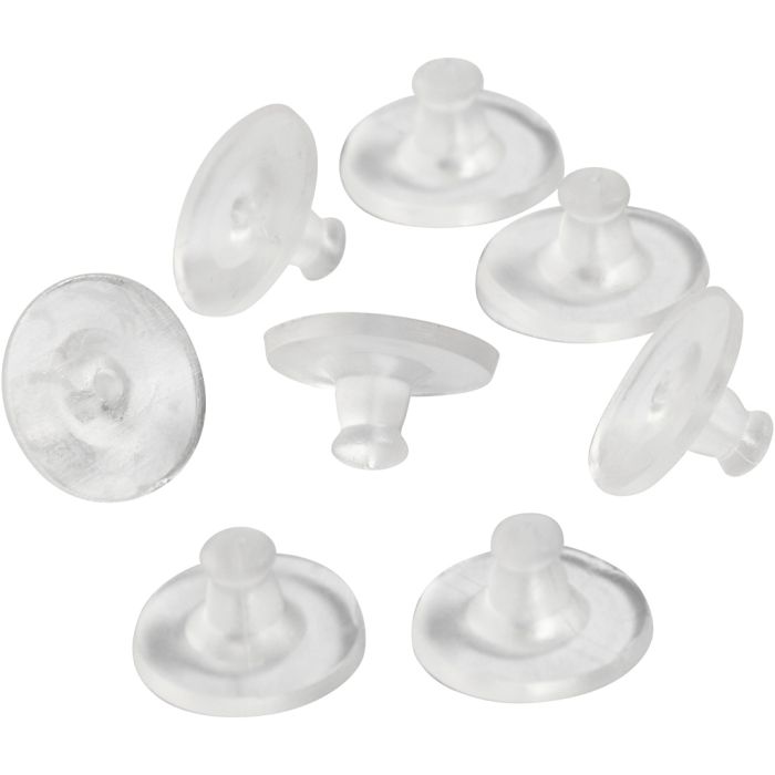 Lås till öronstickare, Dia. 10 mm, transparent, 10 par/ 1 förp.