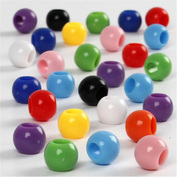 Kongopärlor, Dia. 8 mm, Hålstl. 4 mm, ca. 370 st., 70 g, 125 ml/ 1 förp.