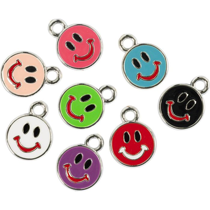 Silverberlocker, emojis, mixade färger, 8 st./ 1 förp.