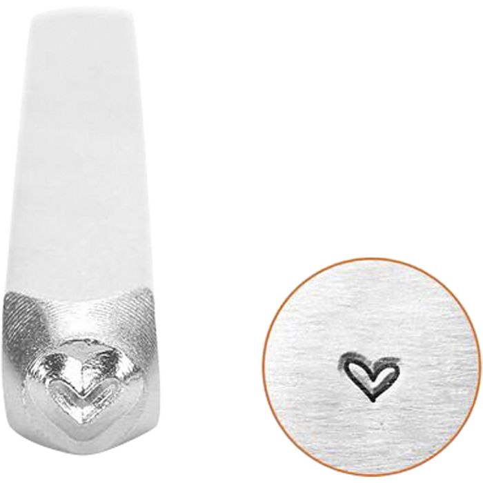 Prägelstämpel, hjärta, L: 65 mm, stl. 3 mm, 1 st.