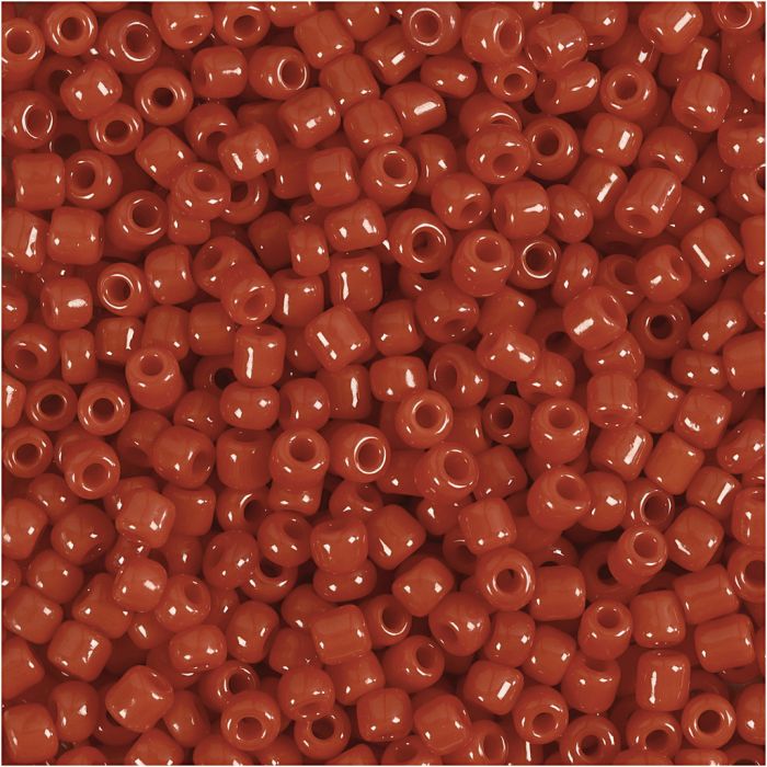 Rocaillepärlor, Dia. 3 mm, stl. 8/0, Hålstl. 0,6-1,0 mm, mörkröd, 500 g/ 1 förp.