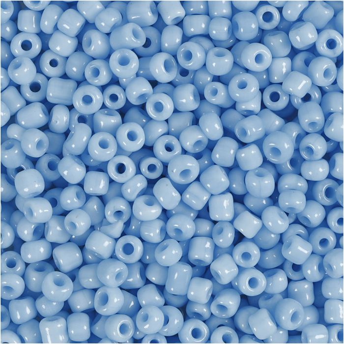 Rocaillepärlor, Dia. 3 mm, stl. 8/0, Hålstl. 0,6-1,0 mm, turkos, 25 g/ 1 förp.