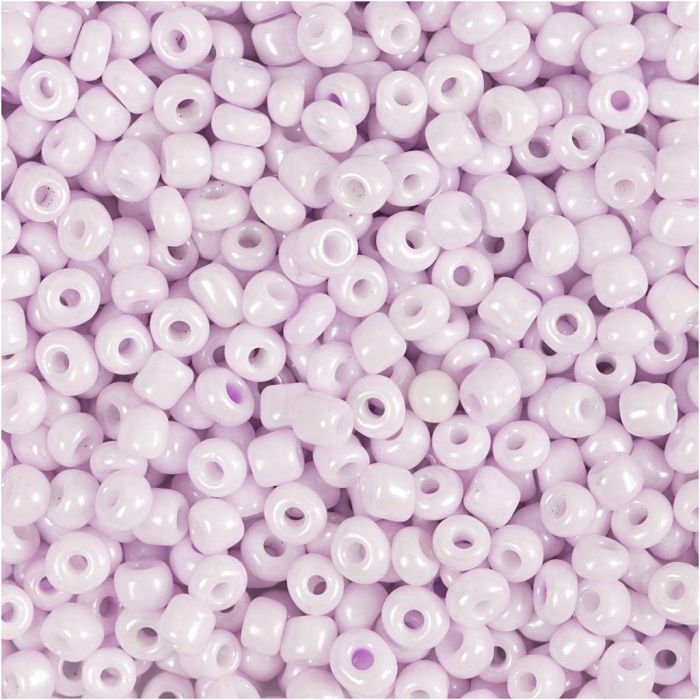Rocaillepärlor, Dia. 3 mm, stl. 8/0, Hålstl. 0,6-1,0 mm, softrosa, 25 g/ 1 förp.