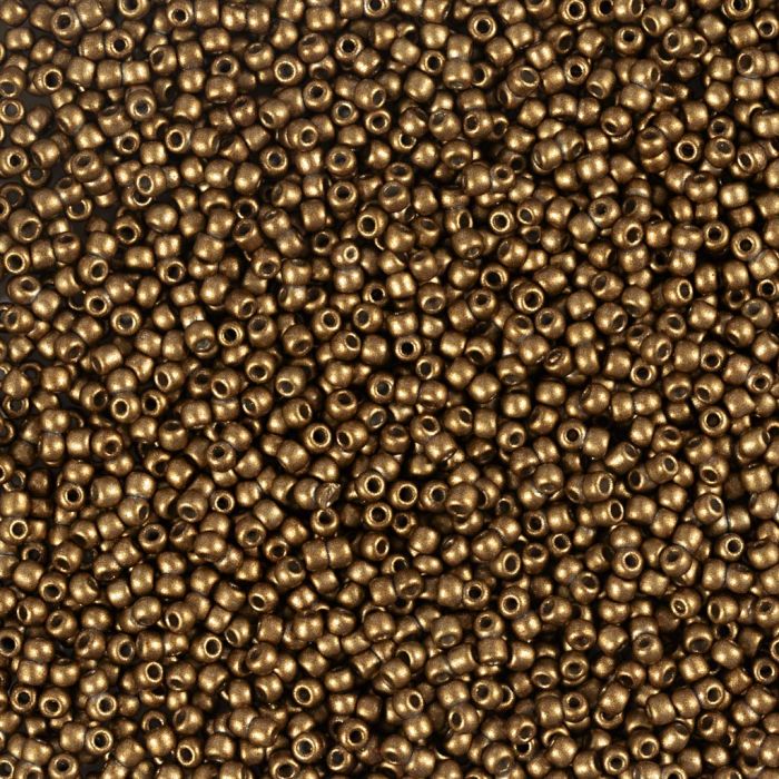 Rocaillepärlor, nr. 15/0, Dia. 1.7 mm, Hålstl. 0,5-0,8 mm, bronze, 25 g/ 1 förp.