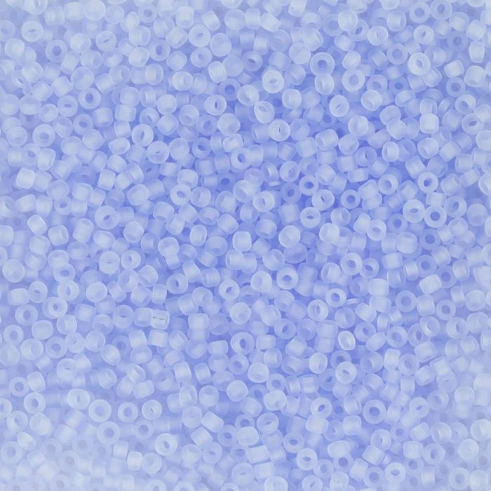 Rocaillepärlor, nr. 15/0, Dia. 1.7 mm, Hålstl. 0,5-0,8 mm, matt frozen, ljusblå, 25 g/ 1 förp.
