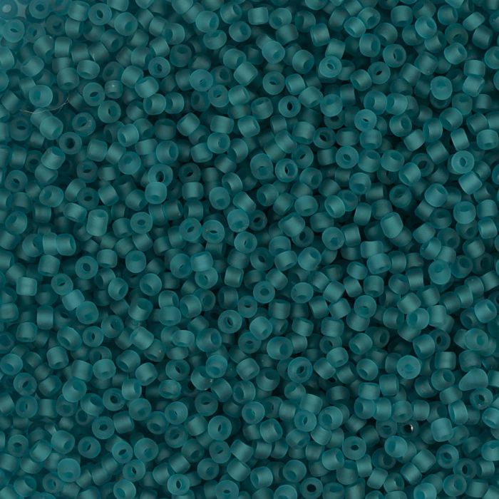 Rocaillepärlor, nr. 15/0, Dia. 1.7 mm, Hålstl. 0,5-0,8 mm, matt frozen, turkos, 25 g/ 1 förp.