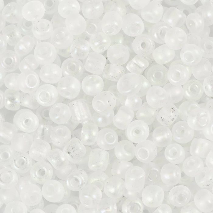 Rocaillepärlor, nr. 6/0, Dia. 4 mm, Hålstl. 0,9-1,2 mm, kristall, 25 g/ 1 förp.
