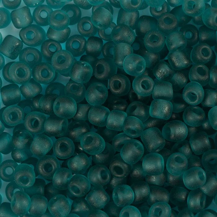 Rocaillepärlor, nr. 6/0, Dia. 4 mm, Hålstl. 0,9-1,2 mm, matt frozen, turkos, 25 g/ 1 förp.