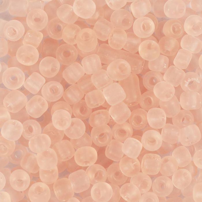 Rocaillepärlor, nr. 6/0, Dia. 4 mm, Hålstl. 0,9-1,2 mm, peach ceter, 25 g/ 1 förp.