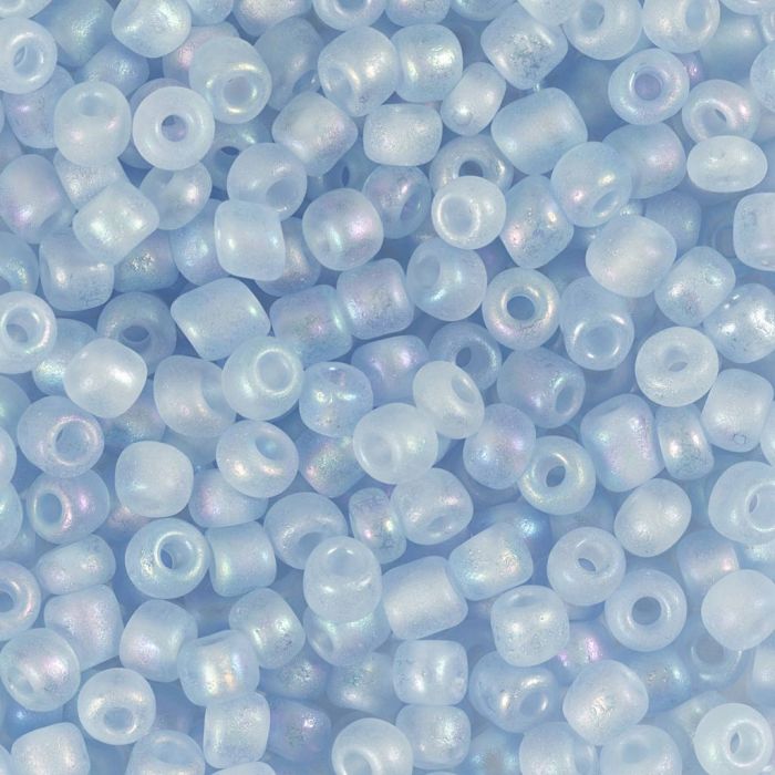 Rocaillepärlor, nr. 6/0, Dia. 4 mm, Hålstl. 0,9-1,2 mm, light blue center, 25 g/ 1 förp.