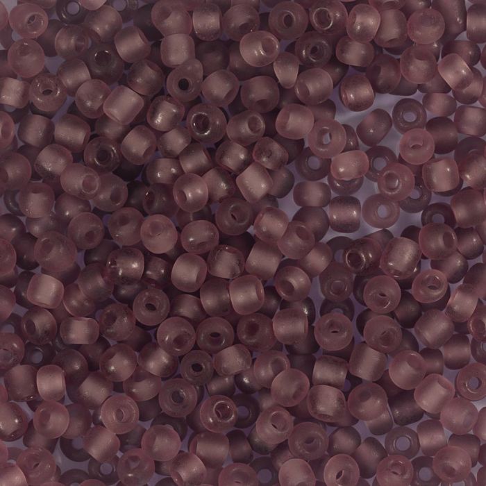 Rocaillepärlor, nr. 8/0, Dia. 3 mm, Hålstl. 0,6-1,0 mm, matt frozen, ljuslila, 25 g/ 1 förp.