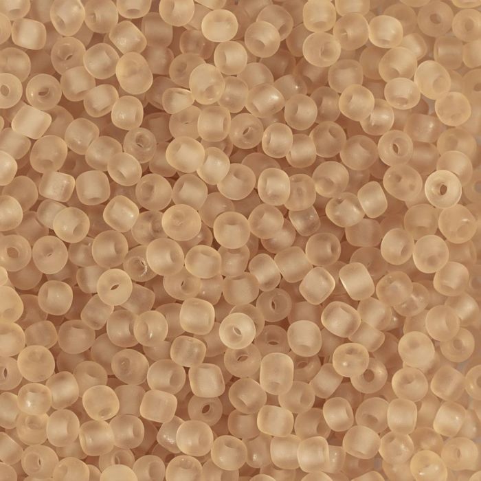 Rocaillepärlor, nr. 8/0, Dia. 3 mm, Hålstl. 0,6-1,0 mm, peach ceter, 25 g/ 1 förp.