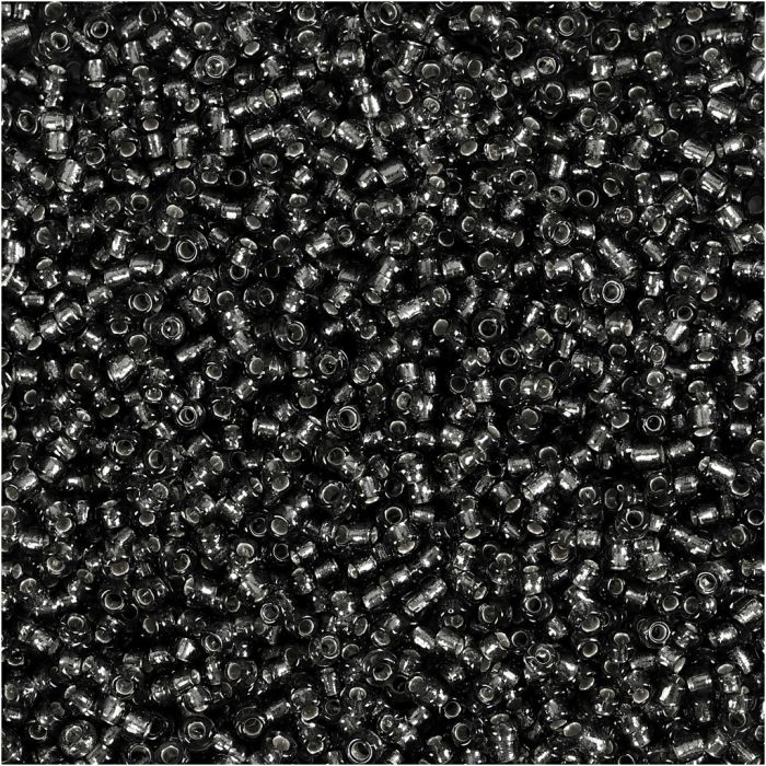 Rocaillepärlor, Dia. 1,7 mm, stl. 15/0, Hålstl. 0,5-0,8 mm, grågrön, 25 g/ 1 förp.