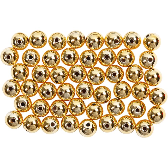 Vaxpärlor, Dia. 5 mm, Hålstl. 0,7 mm, guld, 100 st./ 1 förp.