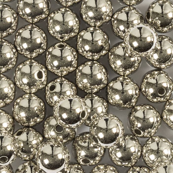 Vaxpärlor, Dia. 8 mm, Hålstl. 1 mm, silver, 50 st./ 1 förp.